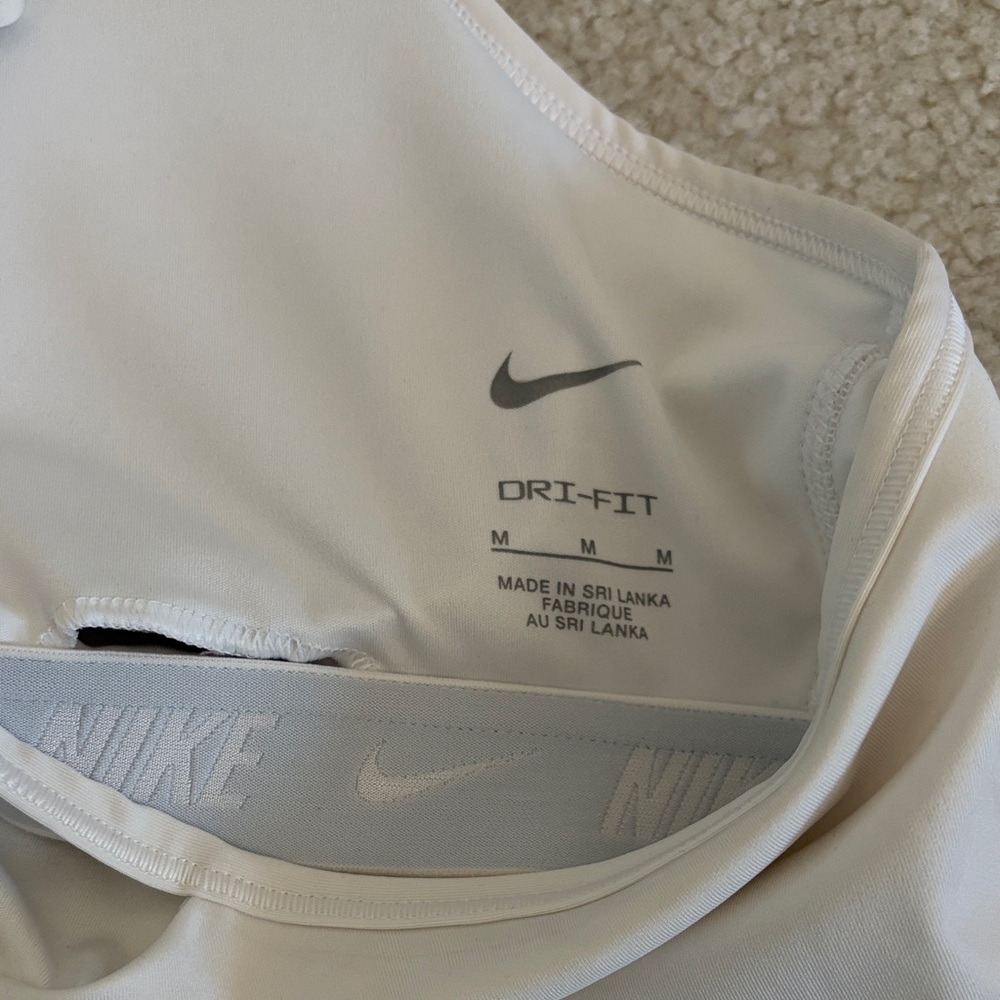 Nike White Tank Top with sport bra included - Picture 2 of 4
